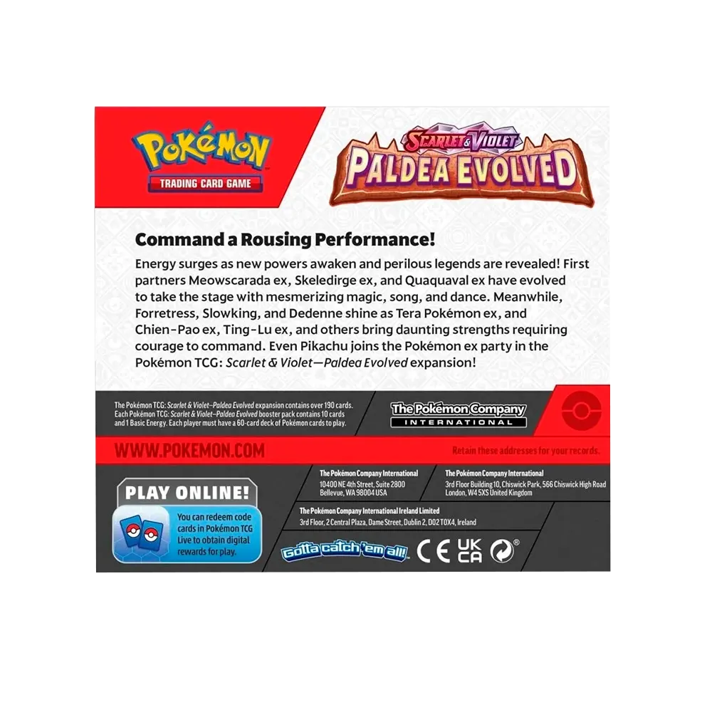 Caja Paldea Evolved 36 sobres Inglés Pokémon 2023