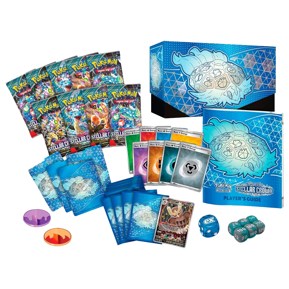 ETB Corona Astral Español back ETB Stellar Crown Inglés Pokémon 2024